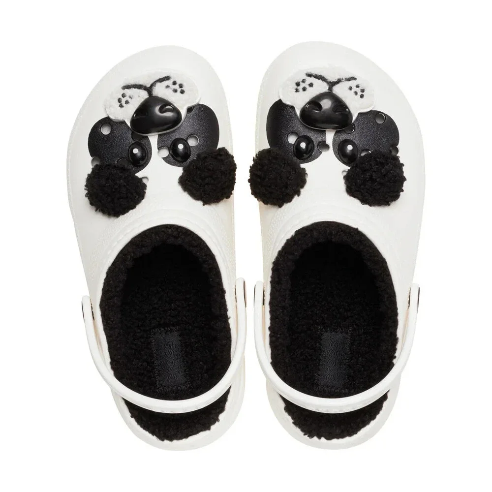 Crocs ClassicLined IAM Panda 210395-0WX Clog Toddler Chalk Comfort Shoes UWU1001
